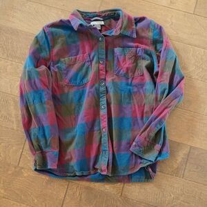 Natural Shirt Mens XL Multi Plaid Flannel‎ Button Up Long Sleeves